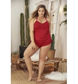 Two Piece Pajama Set. Top and Shorts 7095X Red Mapalé Lounge